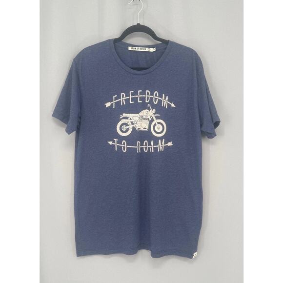 Iron & Resin Other - Iron And Resin Shirt Mens XL Blue Freedom To Roam Motorcycle Graphic USA